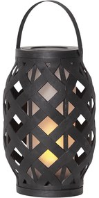 Czarny lampion Star Trading Flame Lantern, wys. 23 cm