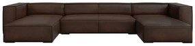 Ciemnobrązowy skórzany narożnik (w kształcie litery "U") Madame – Windsor &amp; Co Sofas