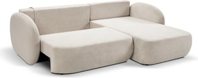 Masseno Narożnik AMICO z funkcją spania i pojemnikiem na pościel Narozniki L, Rozkładana sofa - Kremowy, ARAGON 03