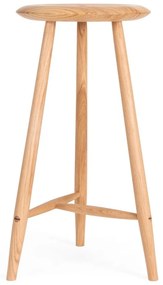 Hoker z litego drewna dębowego w naturalnym kolorze (wysokość siedziska 65 cm) Blanc – Gazzda