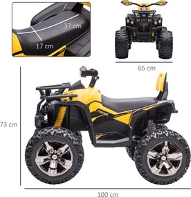 Homcom Mini Elektryczny Quad Pojazd dziecięcy ATV Motocykl dziecięcy z MP3 USB LED Żółty