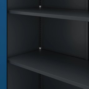 Szafa biurowa metalowa na akta antracytowo-niebieska JAN II, 1150 x 1850 x 400 mm