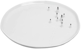 Biały porcelanowy talerz SILVER TREES