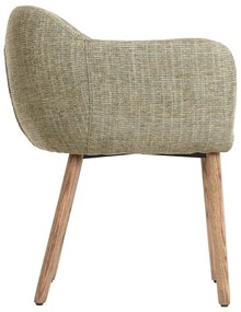 Jasnozielone tapicerowane fotele jadalniane zestaw z podłokietnikami 2 szt. Blaine – Light &amp; Living