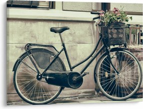 Obraz - Vintage rower z kwiatami (70x50 cm)