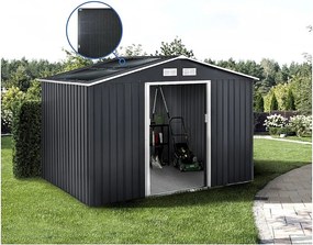 Metalowa szopa ogrodowa - "Vegas" - 7,06 m² z panelami słonecznymi - Szary