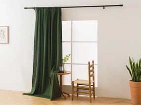 Zasłona OXFORD LIGHT 140x270 cm, ciemnozielona Zawieszanie: Taśma z wiązaniami