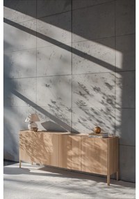 Komoda z litego drewna dębowego w naturalnym kolorze 220x85x42 cm Dvor – Gazzda