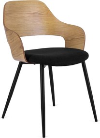 Krzesło jadalniane ze sklejki giętej Orbi, dąb złoty/czarny