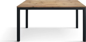 Stół drewniany wykończony dębem, antracytowa metalowa rama 110x68 - RAVENNA