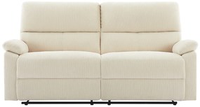 Kanapa 3-osobowa z elektryczną funkcją relax z beżowego sztruksu - LUNANO