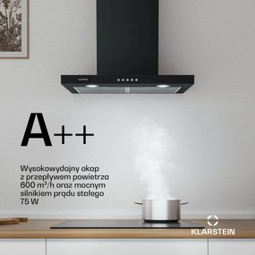 Klarstein Limelight 639.6m³/h 60cm Okap Kominowy Czarny