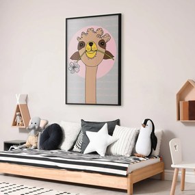 Plakat Wesoła lama 21x30 cm z ramą czarną bez marginesu ARTGEIST B