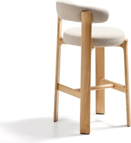 Beżowy/w jasnym naturalnym kolorze hoker z litego drewna jesionowego (wysokość siedziska 75 cm) Granite – Kave Home