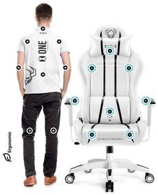 Fotel gamingowy Diablo X-One 2.0 King Size, biało-czarny