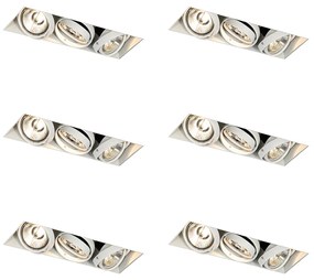 Zestaw 6 reflektorów wpuszczanych białe GU10 AR70 Trimless 3-punktowe - Oneon