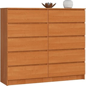 Komoda AKORD K140 Olcha 138 cm 10 szuflad kolor Olcha mat 138x40x121 cm