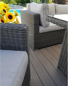 Rattanowy zestaw zmienny SEVILLA 1 + 2 + 1 dla 5 osób (antracyt)
