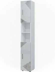 Szafka łazienkowa biały wysoki połysk z wkładkami 30x30x192 irma