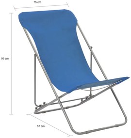 Komplet niebieskich krzeseł plażowych - Ansel