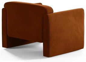 Aksamitny fotel w kolorze terakoty Abby – Micadoni