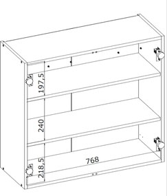 Kuchenna szafka modułowa wisząca BELLA G-80/72 biały połysk