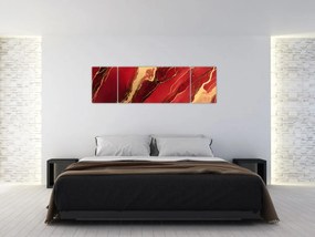 Obraz - Czerwono-złoty marmur (170x50 cm)