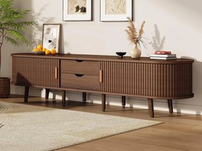 Szafa pod TV 175×40×42 cm - 2 szuflady - 2 przesuwne drzwi - kompatybilna z telewizorem 75 cali - brązowy