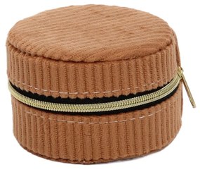 Mała szkatułka na biżuterię, sztruks, Ø 8 cm