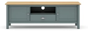 Szarozielona szafka pod TV z litego drewna sosnowego 158x53x40 cm Misti – Marckeric