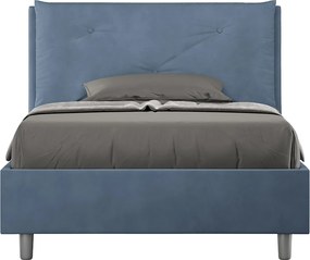 Łóżko bez stelaża tapicerowane 120x210 microfibra niebieski Appia Large