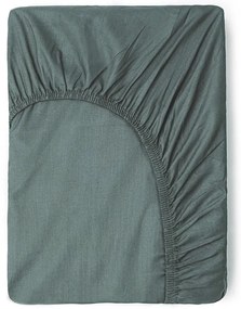 Zielone/szare bawełniane prześcieradło z gumką 140x200 cm – Good Morning