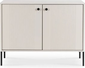 Komoda do Salonu SOFT 104 cm Kaszmir Ryflowana Dwudrzwiowa Japandi