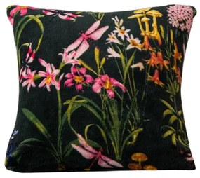 Mikropluszowa poszewka na poduszkę MYSTIC GARDEN 45x45 cm, ciemnozielona