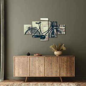 Obraz - Vintage rower z kwiatami (125x70 cm)