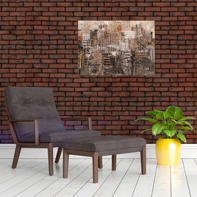 Obraz - Abstrakcja w odcieniach brązu (70x50 cm)
