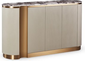 Ryflowana komoda glamour Stilig ST917B, kremowa