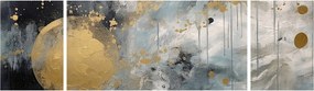 Obraz - Abstrakcja ze złotą kulą (170x50 cm)