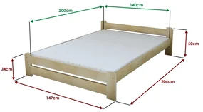 Łóżko Emily 140 x 200 cm, białe Stelaż: Bez stelaża, Materac: Materac Coco Maxi 20 cm