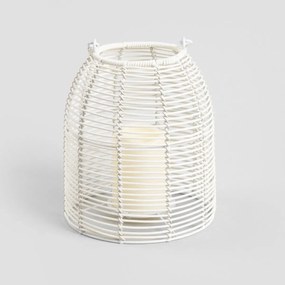 Lampion MODERN HAMPTONS ogrodowy ze świecą LED biały 19x21,5 cm HOMLA