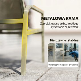 Outsunny Zestaw mebli ogrodowych metalowy, odporny na warunki atmosferyczne, sofa 2-osobowa, 2 fotele, stolik, zielony | Aosom PL