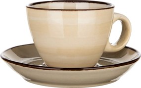 Banquet Zestaw 6 filiżanek ze spodkami Palas 90 ml, kremowy