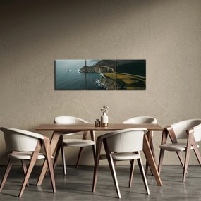 Obraz - Klif w oceanie (z zegarem) (90x30 cm)