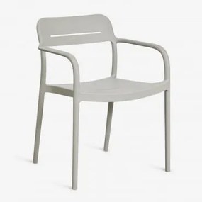 Zestaw 4 Sztaplowanych Krzeseł Ogrodowych Z Podłokietnikami Z Polipropylenu Graneli Awokado - Sklum