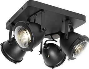 Industrialny reflektor czarny 4-światłowy - Emado
