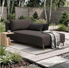 Szezlong ogrodowy prawy GARDEN w tkaninie Kanaria 7031 czarny