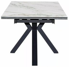 Stół rozkładany COLUMBUS CERAMIC 160(240)x90 biały/czarny mat SIGNAL
