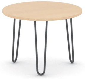 Okrągły stolik kawowy SPIDER, średnica 60 cm, czarna podstawa, buk