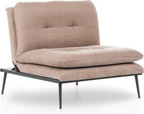 Fotel nowoczesny – 90x95x90 cm – kolor norek – stelaż 100% metal, tkanina lniana