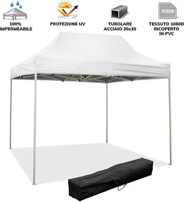 3 x 2 m Biała składana altana pokryta wodoodpornym PVC